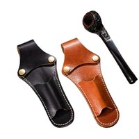 Briquets de poche de support de tuyau en cuir PU portables et accessoires pour fumer avec étui de taille pratique