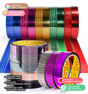 Cinta Adhesiva Decorativa BOPP con Efecto Holográfico Brillante, Adhesivo Acrílico Sólido, para Material Escolar - Product Image 3