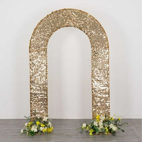 Support de fond d'arche de porte entièrement ouvrable, robuste, portable, romantique, en alliage d'aluminium, détachable, pour fête d'anniversaire, mariage
