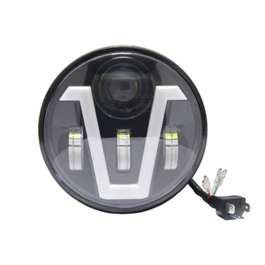 Phare LED 5.75 pouces pour motos <span class=keywords><strong>Projecteur</strong></span> LED 12V avec anneau <span class=keywords><strong>Halo</strong></span> et DRL Eye Fog Driving Lamp V pour Harley H4 - Product Image 2