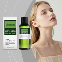 Viareline Cactus Cactus PHA Tonique pour la peau 100ml Hydratant Nettoyage en profondeur Éclaircissant Rafraîchissant Réduit les pores Apaisant Doux