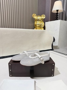 Zapatos de Bailarina ALAIAs Originales, de Malla, Lujosos, para Hombre, con Brillo, Parte Superior de Cuero Genuino, Estilo Mary Jane, Planos, para Otoño - Product Image 6