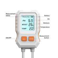 Testeur de sol numérique LCD 3-en-1 avec sonde en acier inoxydable pour pH, humidité et température, idéal pour les plantes, les jardins, les pelouses et l'agriculture