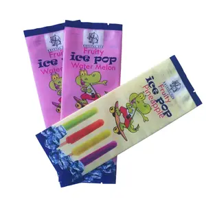 Tek kullanımlık Popsicle özelleştirilmiş boyutu sarmalayıcılar dondurma ambalaj dondurulmuş plastik gıda paketi Pe ücretsiz örnekleri yan körüklü çanta