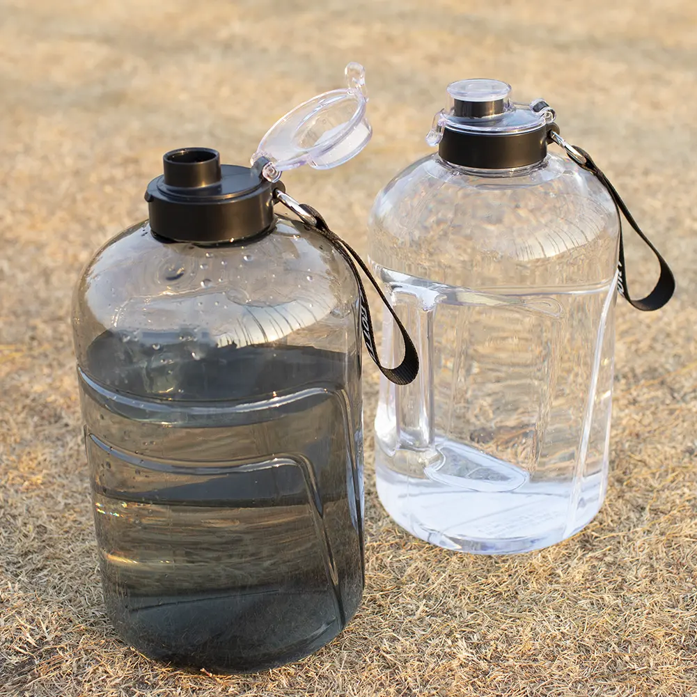 Botella de agua extragrande de 1 galón Para gimnasio, tapón de agua deportivo con tapa abatible, Para Ciclismo