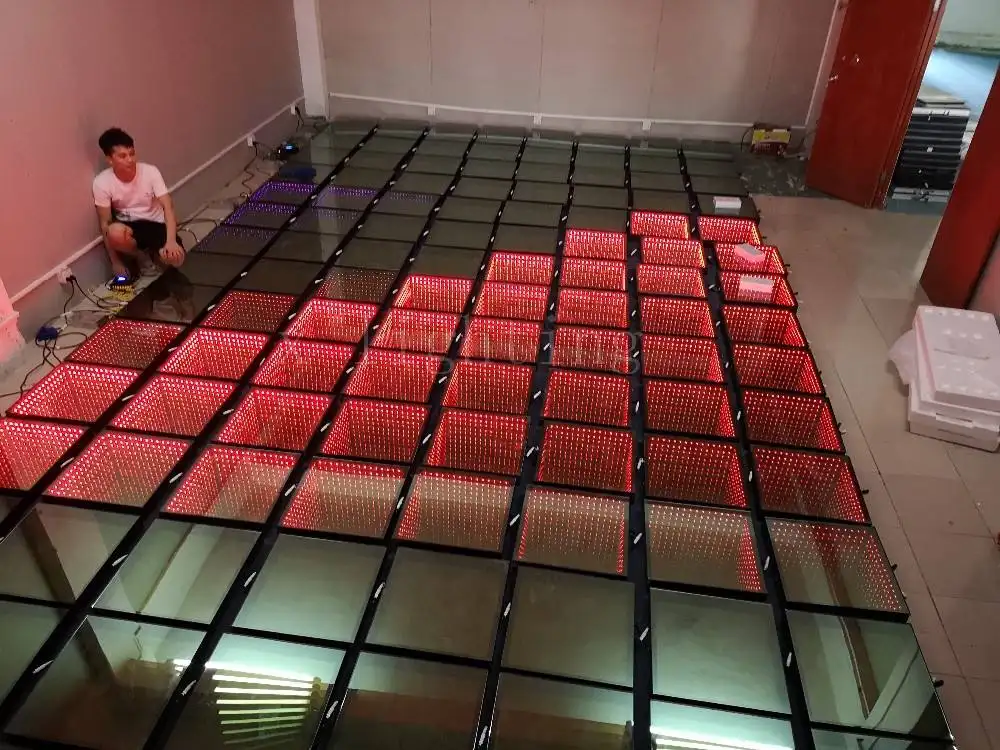 Illuminated Led Magnetic Led Dance Floor Wedding Portable 3D Interactive Dance Floor Light