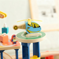 UDEAS Ensemble de petits avions de train en bois multi-scènes pour les tout-petits et les enfants de 4 à 7 ans