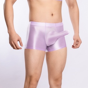 Caleçons boxers pour hommes en maille, <span class=keywords><strong>taille</strong></span> mi-haute, <span class=keywords><strong>grande</strong></span> <span class=keywords><strong>taille</strong></span>, fins, très élastiques, respirants, soyeux et lisses, avec motif trompe d'éléphant - Product Image 2