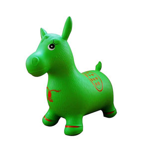 Trémie <span class=keywords><strong>de</strong></span> cheval <span class=keywords><strong>de</strong></span> saut vert Ride-on Bouncy Animal avec logo personnalisé et impression - Product Image 6
