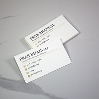 Carte de visite de luxe personnalisée avec logo en feuille d'or, en papier coton épais, texture gaufrée en grille pour l'identité d'entreprise