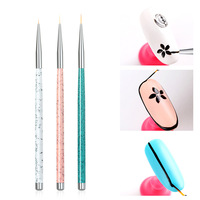 Ensemble de 3 stylos à peinture pour carrelage en céramique créatifs, stylos à dessin pour fleurs, stylos à liner, stylos à pinceaux pour manucure, outil pour fournisseur de produits pour les ongles
