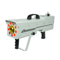 Canon à fumée en aluminium à main de 1500 W avec 9 LED RVB, débit de fumée de 15 000 pieds cubes/min pour les événements de mariage