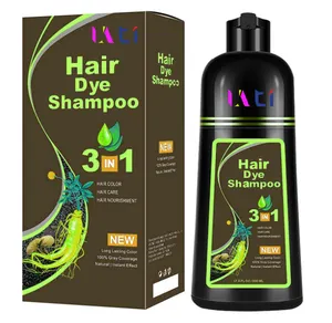 Haarbärmung schwarzer Shampoo OEM individuelles Werk Verkauf dauerhafte Haarfärbung Shampoo 3 in 1 magische Farbe natürlich schnelles schwarzes Haar grau
