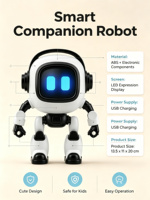 Robot AI da Tavolo ESP32-S3 con Doppio Microfono, Schermo IPS da 1,54" 240x240, Luce RGB, Multilingue, Chat AI su Cloud