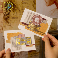 Autocollant décoratif de Journal en feuille d'or en gros, autocollant de décoration de papeterie Vintage pour Scrapbook imprimé