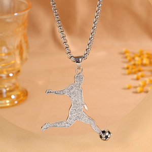 Collier Hip <span class=keywords><strong>Hop</strong></span> Champion de Football <span class=keywords><strong>en</strong></span> Zircon, Bijoux <span class=keywords><strong>en</strong></span> Acier Inoxydable, Chaîne <span class=keywords><strong>en</strong></span> Or pour Hommes, Australie - Product Image 2