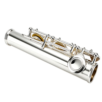 Silver Plated 16 Closed Hole C Tone Flute Cupronickel Body for Beginner Student School Band