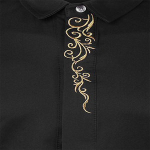 <span class=keywords><strong>Oro</strong></span> degli uomini di Ricamo Slim Fit A Maniche Lunghe Camicie Casual - Product Image 5
