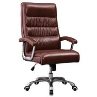 Chaise de bureau ergonomique moderne de luxe, chaise de bureau en cuir avec coussin, accoudoirs en PP, chaise de bureau pas chère
