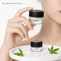 Pot en verre transparent de qualité supérieure de 3 ml et 5 ml avec couvercle à vis noir réutilisable pour fleurs séchées, décoration intérieure et rangement