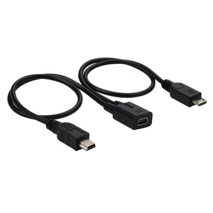 Cable Divisor Mini USB Hembra a Mini 5p Macho y Micro 5p Macho para Carga, Navegación de Coche y Cámara de Salpicadero - Product Image 4