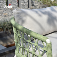 Artie Ensemble de salon d'extérieur résistant aux intempéries Meubles de jardin en corde Canapé d'extérieur moderne Ensemble de meubles de patio en tissu imperméable
