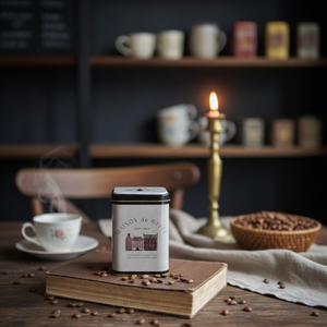 90x90x125 mm Vintage Café-Inspired Linen Texture Design Square Metal Tin <b>Box</b> 1L Slip Lid Coffee & <b>Tea</b> Accessories - Product Image 3