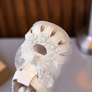 Sandales d'été à semelle souple pour tout-petits, chaussures antidérapantes à nœud pour bébés, chaussures de princesse pour enfants, chaussures pour petites filles pour les fêtes - Product Image 4