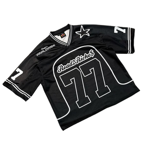 T-shirt sportif pour homme en maille polyester lourde de haute qualité, imprimé graphique rétro style football américain - Product Image 1