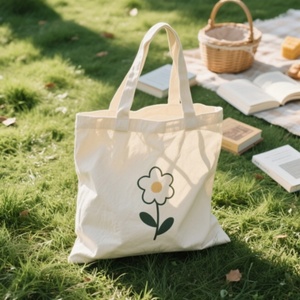 Sacs fourre-tout en toile de coton bio réutilisables et écologiques en gros avec logo personnalisé à bas prix - Product Image 4