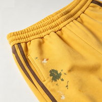 Pantalones Deportivos Acampanados para Hombre, Mezcla de Dacrón y Algodón, Peso Medio, Rayas en Contraste, Diseño con Salpicaduras de Pintura, Estilo Urbano, Personalizados, Hip Hop