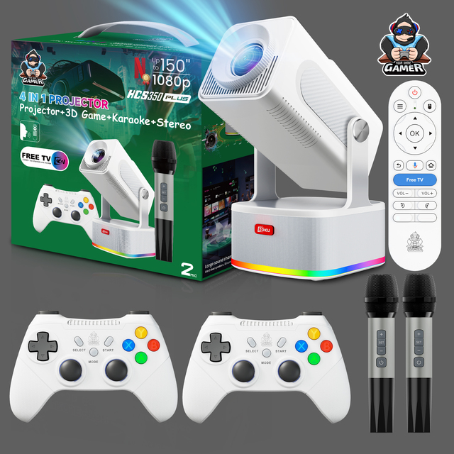 Wholesale Zoku HCS350PLUS LED Video Game Projector Android 14 Allwinner H713 4K HD WiFi 6 450 Lumens Portable Football Games