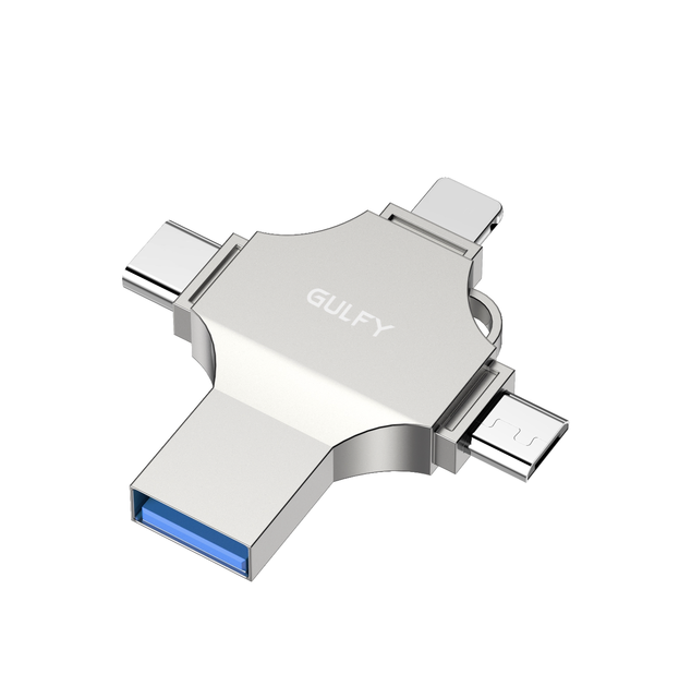 Custom 4-in-1 OTG USB Flash Drive Type-C Interface 32GB 256GB Capacity 3.0 Memory Stick Pen Drive for iPhone Android Windows