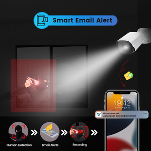 Caméra de surveillance CCTV PoE 4K Ultra HD avec détection IA des personnes et des véhicules, extérieure, H.265, 8MP, Bullet IP, vision nocturne, Cloud - Product Image 5