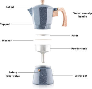 <span class=keywords><strong>Cafetera</strong></span> <span class=keywords><strong>Italiana</strong></span> Personalizada Pequeña Mini <span class=keywords><strong>Express</strong></span> de <span class=keywords><strong>Acero</strong></span> <span class=keywords><strong>Inoxidable</strong></span> y Aluminio para Espresso y Café Moka - Product Image 4