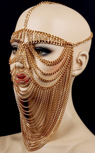 ยุโรปและอเมริกา Rhinestone เครื่องประดับหน้ากากขอบยาวผ้าโพกศีรษะใบหน้าโซ่เต้นรําหน้ากากสวมหน้ากาก - Product Image 2