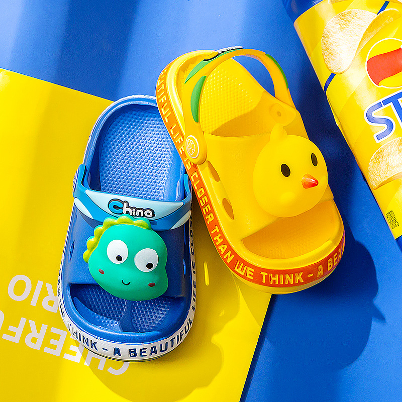 Летняя пляжная обувь для мальчиков и девочек, детские тапочки с открытым носком