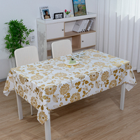 Nappe de table rectangulaire RNPT Gold Floral Spring, résistante à la décoloration, imperméable et anti-taches, pour couvrir la table.