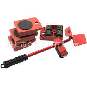 Juego de 5 Herramientas de Acero con Ruedas y Agarre para Mudanzas, Color Rojo, para Transporte Doméstico - Product Image 4