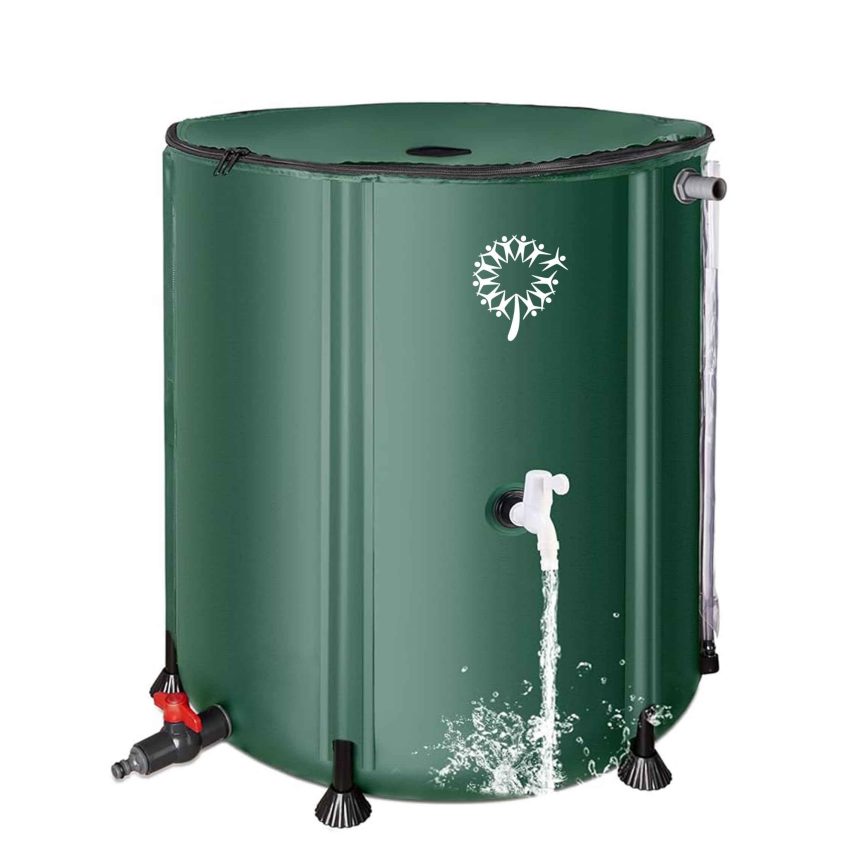 Réservoir de stockage d'eau portable en PVC pour baril de pluie pliable de 53 gallons