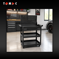 Chariot d'atelier TOMAC à roulettes avec 3 tiroirs et panneau perforé pour rangement d'outils