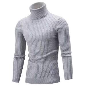 Nouveau Design Slim Fit Pull Tricoté Confortable Couleur Unie Anti-Rides Col Rabattu pour l'Hiver Usage Quotidien-Vente en Gros - Product Image 5