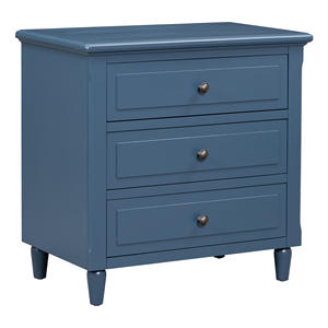 <b>U</b>_STYLE 28'' Pine Wood Nightstand 3 Drawers Smooth Gliding Rails Metal Handle Minimalist Bedside Cabinet - Product Image 4