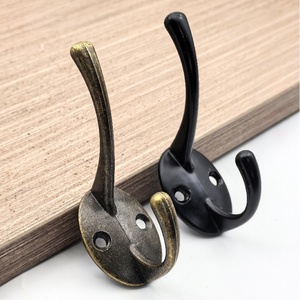 Heavy-duty Retro Entrance Zinc Alloy Multifunction 2 <strong>Hooks</strong> Clothes <strong>Hook</strong> Bathroom Bedroom <strong>Wall</strong> <strong>Hook</strong> Hanging Towels Clothes <strong>Keys</strong> - Product Image 1