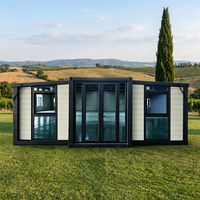 Maison conteneur modulaire en panneaux sandwich d'acier extensible et pliable, assemblage rapide, 20 pieds, portable, alimentée à l'énergie solaire, pour bureau, boutique, salle de sport