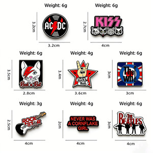 <span class=keywords><strong>En</strong></span> gros, Broches <span class=keywords><strong>en</strong></span> émail et épingles de revers <span class=keywords><strong>en</strong></span> métal, thème groupe de rock punk rétro, musique, guitare, rock and roll, pour les amateurs de rock souhaitant exprimer leur individualité - Product Image 4