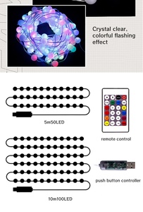 Cadena de bolas de alambre de cobre alimentada por USB de alta calidad, luces navideñas de sincronización de música, luces decorativas - Product Image 6