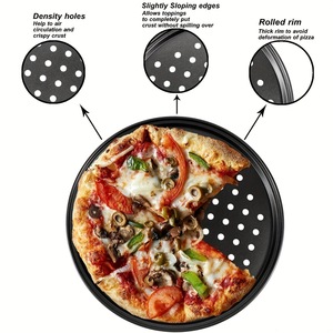 <span class=keywords><strong>Teglia</strong></span> per <span class=keywords><strong>Pizza</strong></span> Forata Antiaderente, Stampo per <span class=keywords><strong>Pizza</strong></span> Rotondo, Modello A100 - Product Image 4