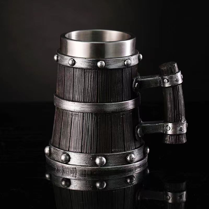 119 chope à bière en fût en bois
