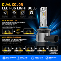 Nuevas Bombillas LED Patentadas 9005 H10 H11 9006 para Faros Antiniebla de Coche, Color Ámbar Amarillo Blanco, 8000LM DRL, Sin Ventilador, Plug and Play, 12V